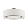 Livex Lighting Ellsworth 4 Light 21" Wide Flush Mount Drum Ceiling Fixture Brushed Nickel / Shiny White Accents