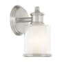 Livex Lighting Middlebush Single Light 9" Tall Wall Sconce with Glass Shade Brushed Nickel