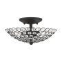 Livex Lighting Cassandra 2 Light 11" Wide Semi-Flush Bowl Ceiling Fixture Black