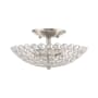 Livex Lighting Cassandra 2 Light 11" Wide Semi-Flush Bowl Ceiling Fixture Brushed Nickel