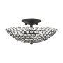 Livex Lighting Cassandra 2 Light 13" Wide Semi-Flush Bowl Ceiling Fixture Black