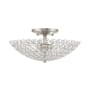 Livex Lighting Cassandra 2 Light 13" Wide Semi-Flush Bowl Ceiling Fixture Brushed Nickel