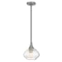 Livex Lighting Art Glass 1 Light Mini Pendant with Ribbed Glass Shade Brushed Nickel
