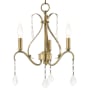 Livex Lighting Caterina 3 Light 13" Wide Crystal Candle Style Chandelier Antique Brass with Clear Crystals