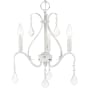 Livex Lighting Caterina 3 Light 13" Wide Crystal Candle Style Chandelier Antique White with Clear Crystals