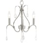 Livex Lighting Caterina 3 Light 13" Wide Crystal Candle Style Chandelier Brushed Nickel