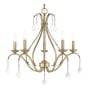Livex Lighting Caterina 5 Light 24" Wide Crystal Candle Style Chandelier Antique Brass with Clear Crystals