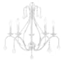 Livex Lighting Caterina 5 Light 24" Wide Crystal Candle Style Chandelier Antique White with Clear Crystals