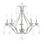 Livex Lighting Caterina 5 Light 24" Wide Crystal Candle Style Chandelier Brushed Nickel