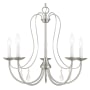Livex Lighting Mirabella 5 Light 24" Wide Pillar Candle Chandelier Brushed Nickel