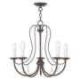 Livex Lighting Mirabella 5 Light 24" Wide Pillar Candle Chandelier English Bronze