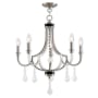 Livex Lighting Glendale 5 Light 25" Wide Candle Style Chandelier with Crystal Accents Brushed Nickel