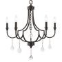 Livex Lighting Glendale 5 Light 25" Wide Candle Style Chandelier with Crystal Accents English Bronze