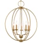 Livex Lighting Arabella 5 Light 22" Wide Commercial Beaded Globe Chandelier Antique Gold Leaf