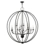 Livex Lighting Arabella 12 Light 40" Wide Commercial Beaded Globe Chandelier Black / Brushed Nickel Finish Candles