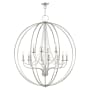 Livex Lighting Arabella 12 Light 40" Wide Commercial Beaded Globe Chandelier Brushed Nickel