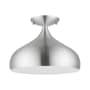 Livex Lighting Amador 12" Wide Semi-Flush Ceiling Fixture Brushed Aluminum / Polished Chrome