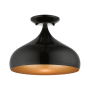Livex Lighting Amador 12" Wide Semi-Flush Ceiling Fixture Shiny Black / Polished Chrome