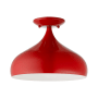 Livex Lighting Amador 12" Wide Semi-Flush Ceiling Fixture Shiny Red / Polished Chrome