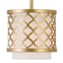 Livex Lighting Arabesque Single Light 7" Wide Pendant with Outer Metal Frame and Inner Fabric Shade Soft Gold