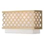 Livex Lighting Arabesque 2 Light 7" Tall Wall Sconce with Metal and Fabric Shade - ADA Compliant Soft Gold