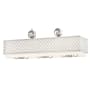 Livex Lighting Arabesque 3 Light 40" Wide Linear Chandelier with Outer Metal Frame and Inner Fabric Shade Brushed Nickel