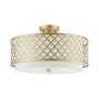 Livex Lighting Arabesque 3 Light 18" Wide Flush Mount Drum Ceiling Fixture Soft Gold