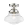 Livex Lighting Avondale 9" Wide Flush Mount Ceiling Fixture Brushed Nickel