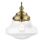 Livex Lighting Avondale 9" Wide Mini Pendant Antique Brass
