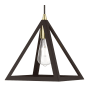 Livex Lighting Pinnacle 10" Wide Mini Pendant Bronze / Antique Brass Accents