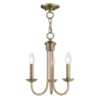 Livex Lighting Estate 3 Light 14" Wide Candle Style Chandelier Antique Brass