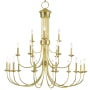 Livex Lighting Estate 21 Light 42" Wide Taper Candle Style Chandelier Polished Brass