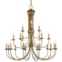 Livex Lighting Estate 21 Light 42" Wide Taper Candle Style Chandelier Antique Gold Leaf