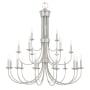 Livex Lighting Estate 21 Light 42" Wide Taper Candle Style Chandelier Brushed Nickel