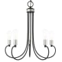 Livex Lighting Bari 5 Light 25" Wide Abstract Chandelier Black with Brushed Nickel Accents