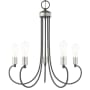 Livex Lighting Bari 5 Light 25" Wide Abstract Chandelier Scandinavian Gray with Brushed Nickel Accents