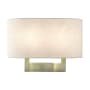 Livex Lighting 2 Light 9" Tall Wall Sconce with Oatmeal Shade Antique Brass