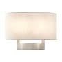 Livex Lighting 2 Light 9" Tall Wall Sconce with Oatmeal Shade Brushed Nickel