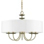 Livex Lighting Brookdale 5 Light 23" Wide Taper Candle Drum Chandelier Antique Brass