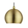 Livex Lighting Stockton 8" Wide Mini Pendant Antique Brass / Polished Brass Accents