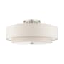 Livex Lighting Meridian 6 Light 30" Wide Semi-Flush Drum Ceiling Fixture Brushed Nickel