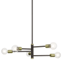 Livex Lighting Bannister 5 Light 24" Wide Sputnik Chandelier Bronze / Antique Brass