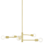 Livex Lighting Bannister 5 Light 24" Wide Sputnik Chandelier Satin Brass