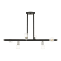 Livex Lighting Bannister 6 Light 37" Wide Linear Chandelier Black