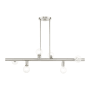 Livex Lighting Bannister 6 Light 37" Wide Linear Chandelier Brushed Nickel