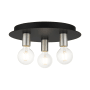 Livex Lighting Hillview 3 Light 14" Wide Semi-Flush Ceiling Fixture Black