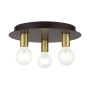 Livex Lighting Hillview 3 Light 14" Wide Semi-Flush Ceiling Fixture Bronze