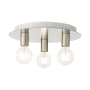 Livex Lighting Hillview 3 Light 14" Wide Semi-Flush Ceiling Fixture Brushed Nickel