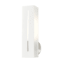 Livex Lighting Soma 14" Tall Wall Sconce Textured White with Brushed Nickel Accents