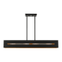 Livex Lighting Soma 4 Light 36" Wide Linear Chandelier Textured Black with Brushed Nickel Accents